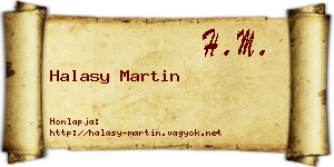 Halasy Martin névjegykártya